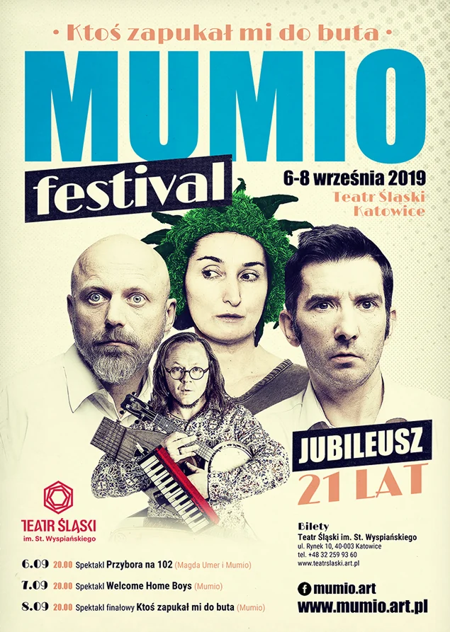 Plakat Mumio Festival – jubileusz 21 lat, Teatr Śląski w Katowicach